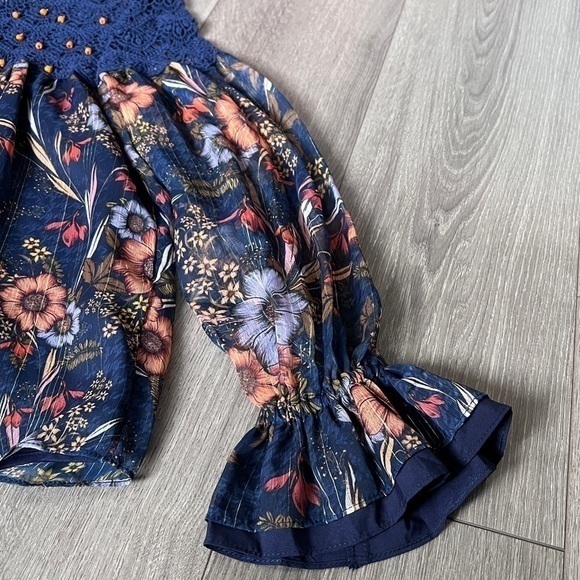 Anthropologie Mynah Cristy Crochet Blouse Size Extra Small - Picture 3 of 12